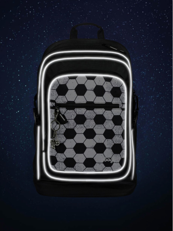 BAAGL  Črni šolski nahrbtnik Baagl Cubic Goal