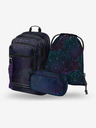 BAAGL  Črni vzorčasti šolski komplet - nahrbtnik, peresnica in torba Baagl Cubic Zen