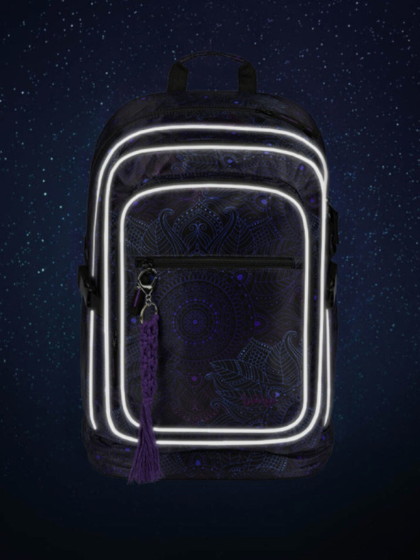 BAAGL  Črni vzorčasti šolski komplet - nahrbtnik, peresnica in torba Baagl Cubic Zen