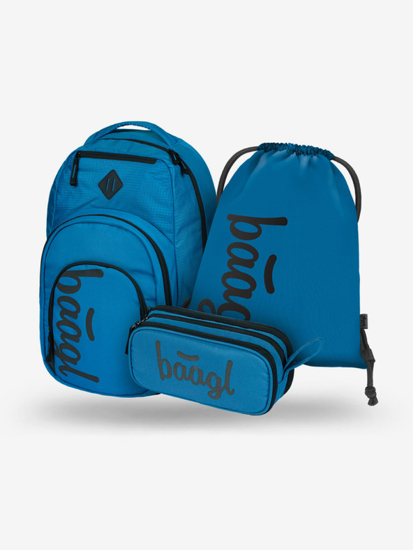 BAAGL  Modra šolska oprema - nahrbtnik, peresnica, torba Baagl Coolmate Ocean Blue