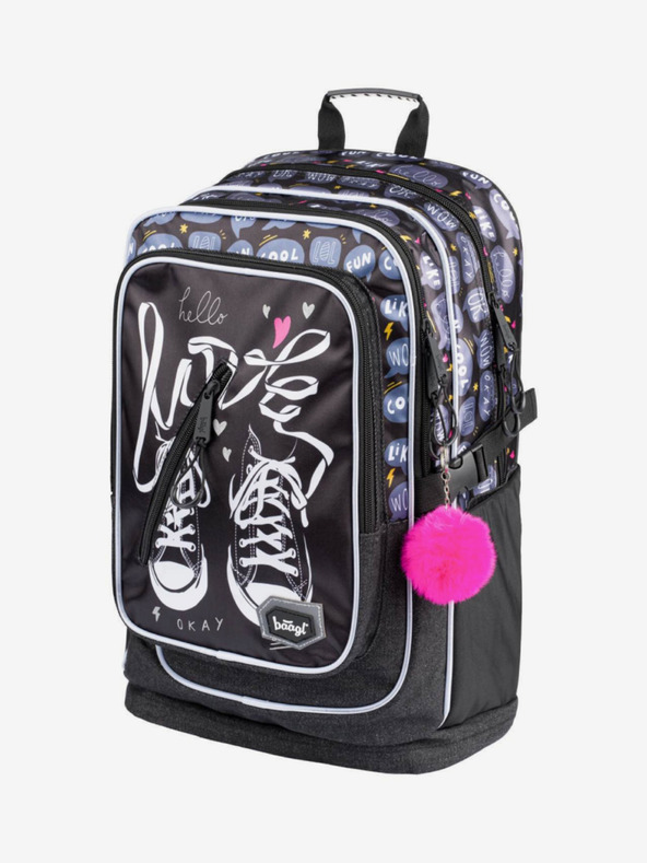 BAAGL  Črna 3 kompleti: nahrbtnik, peresnica in torba Baagl