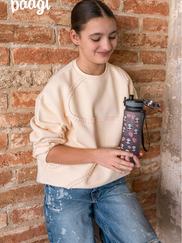 BAAGL  Siva tritanska steklenička za pitje panda, 500 ml Baagl