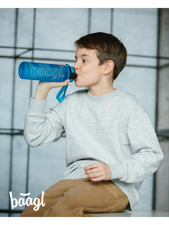 BAAGL  Modra steklenička za pitje iz tritana z logotipom - modra, 500 ml Baagl