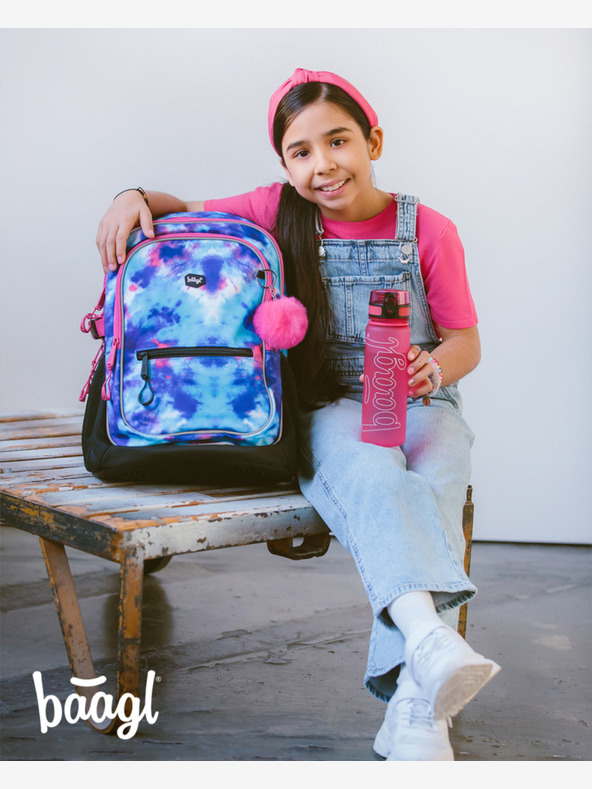 BAAGL  Roza steklenička za pitje iz tritana z logotipom - roza, 500 ml Baagl