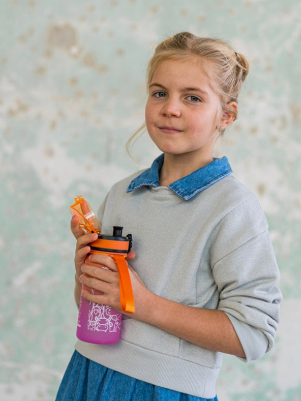 BAAGL  Oranžna plastenka za pitje iz tritana Gradient Animals, 350 ml Baagl