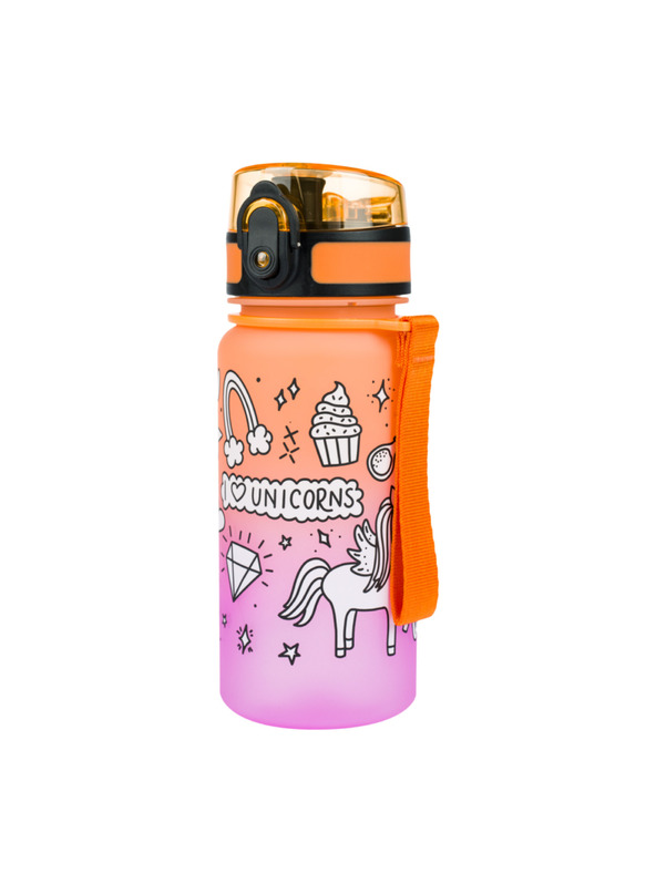 BAAGL  Oranžna tritanska plastenka za pitje z gradientom enorožec, 350 ml Baagl