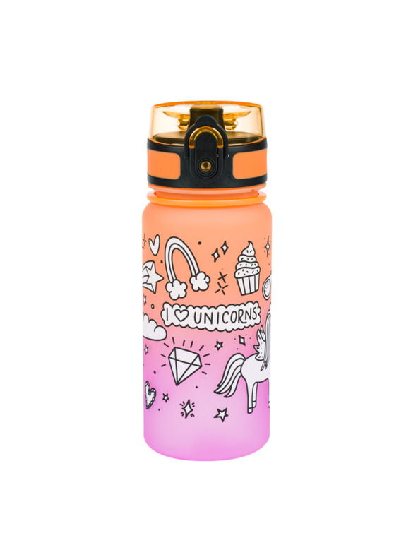 BAAGL  Oranžna tritanska plastenka za pitje z gradientom enorožec, 350 ml Baagl
