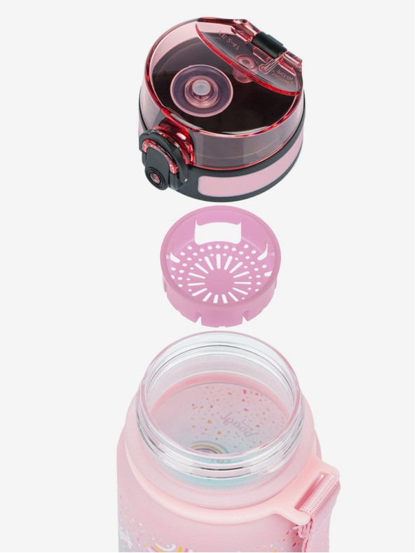 BAAGL  Roza tritanska plastenka za pitje z mavričnim gradientom, 350 ml Baagl