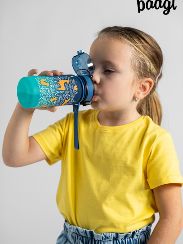 BAAGL  Modra tritanska steklenička za pitje z naklonom gozd, 350 ml Baagl