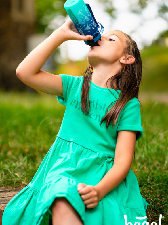 BAAGL  Modra tritanska steklenička za pitje z naklonom metulj, 350 ml Baagl