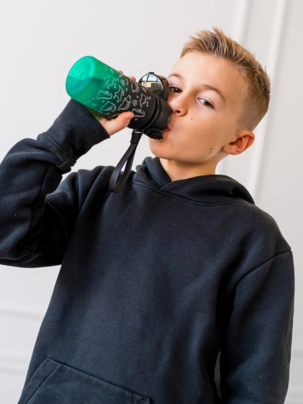 BAAGL  Zelena tritanska steklenička za pitje z nagibom dino, 350 ml Baagl