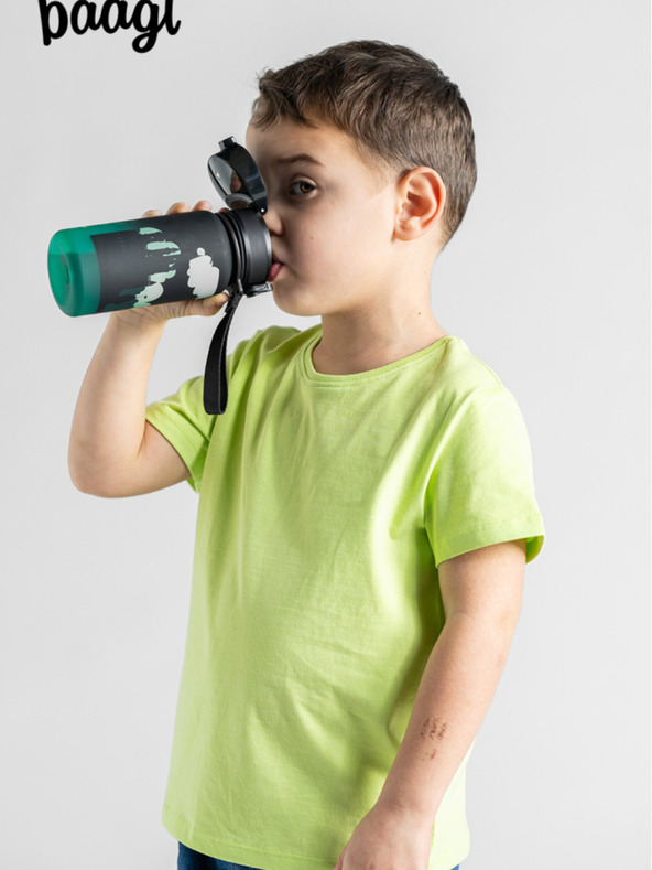 BAAGL  Črna tritanska steklenička za pitje z nagibom zmaj, 350 ml Baagl