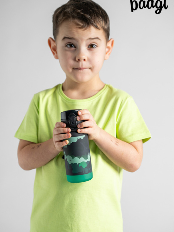 BAAGL  Črna tritanska steklenička za pitje z nagibom zmaj, 350 ml Baagl