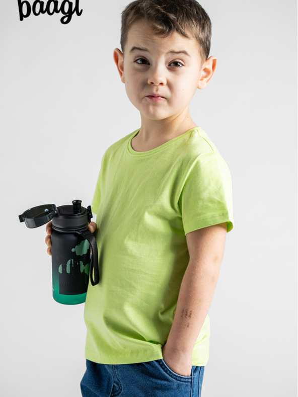 BAAGL  Črna tritanska steklenička za pitje z nagibom zmaj, 350 ml Baagl