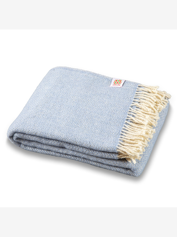 Balkanova Volnena odeja Elma VI - ledeno modra