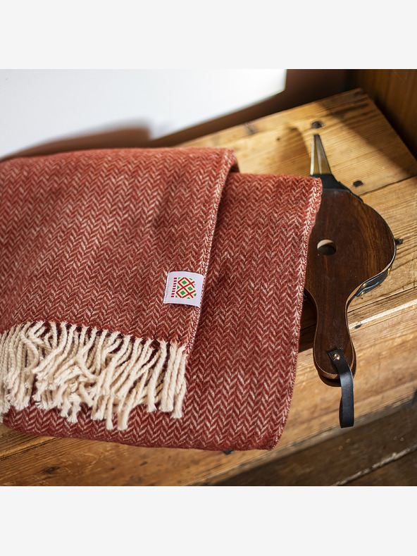 Balkanova Volnena odeja Elma V - bordo barva