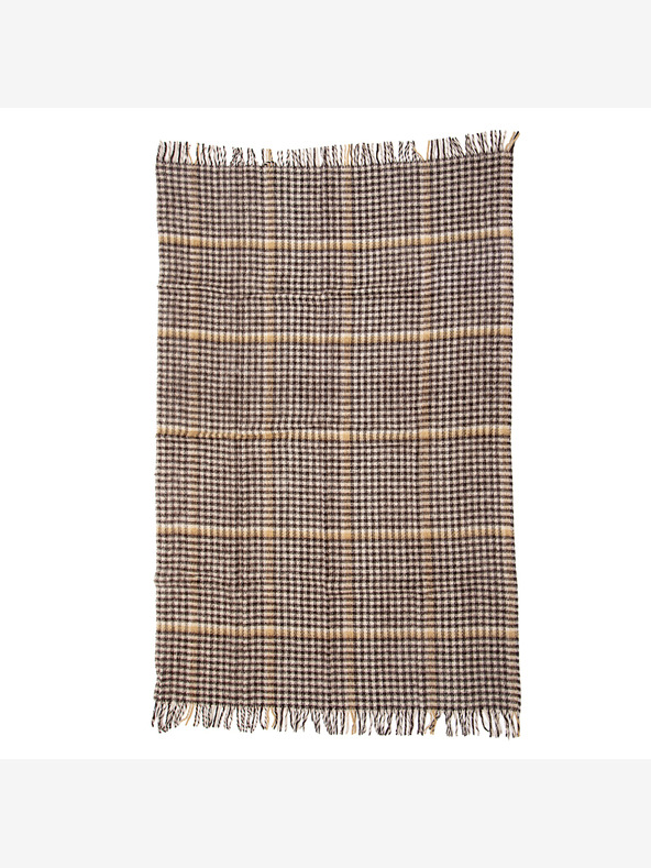 Balkanova Volnena odeja Elma XI - rjava in bež kocka