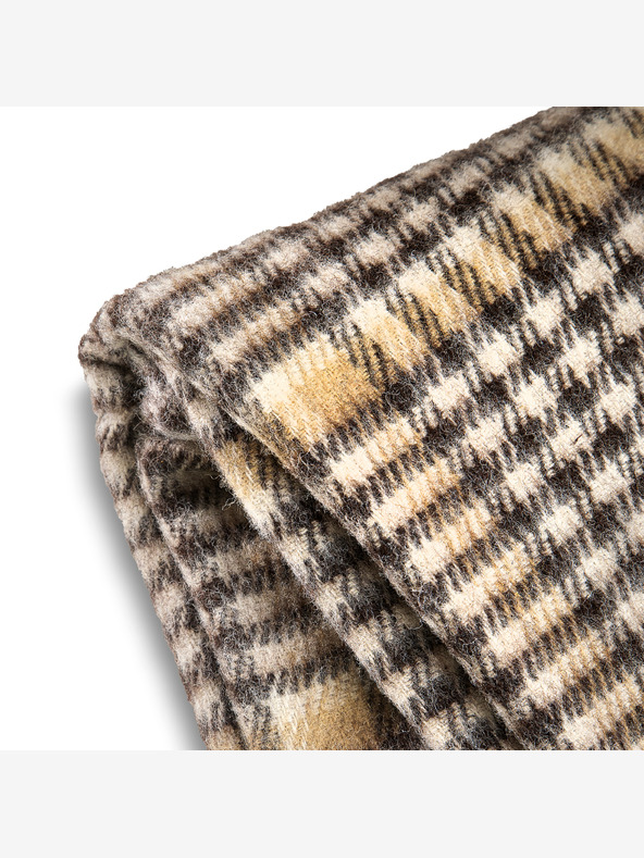 Balkanova Volnena odeja Elma XI - rjava in bež kocka