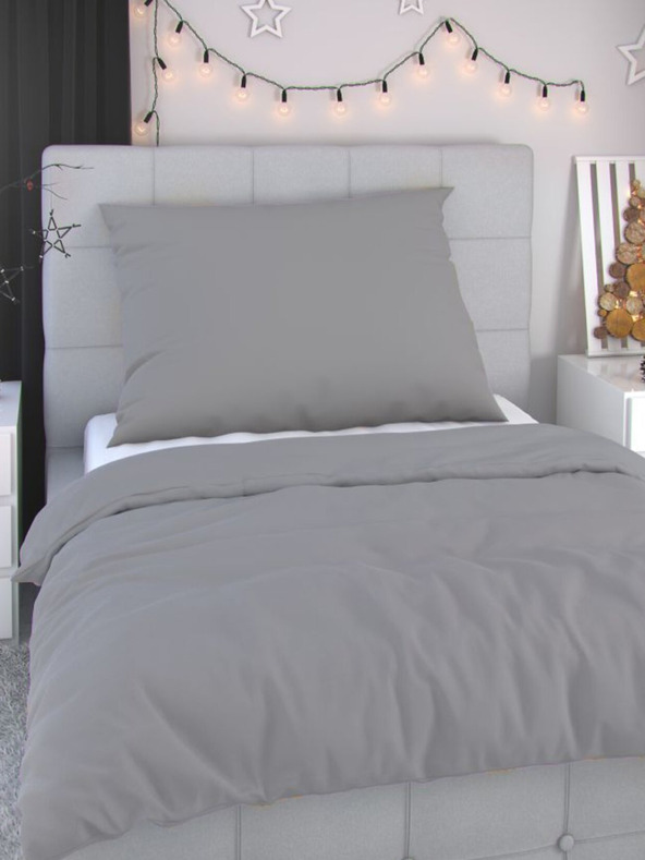 Kvalitex Podaljšana flanelna posteljnina 140x220, 70x90cm svetlo siva Qualitex