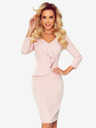 numoco Elegantna obleka z volančastim izrezom - pastelno roza Numoco