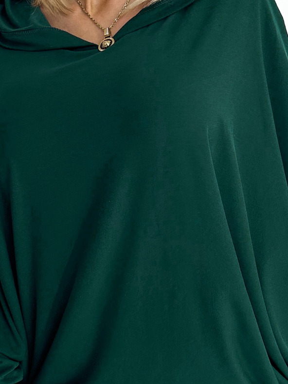 numoco Obleka s kapuco in rokavi - zelena Numoco