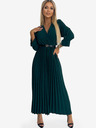 numoco SERENA Maksi obleka s 3/4 rokavi, z izrezom in pasom - zelena Numoco