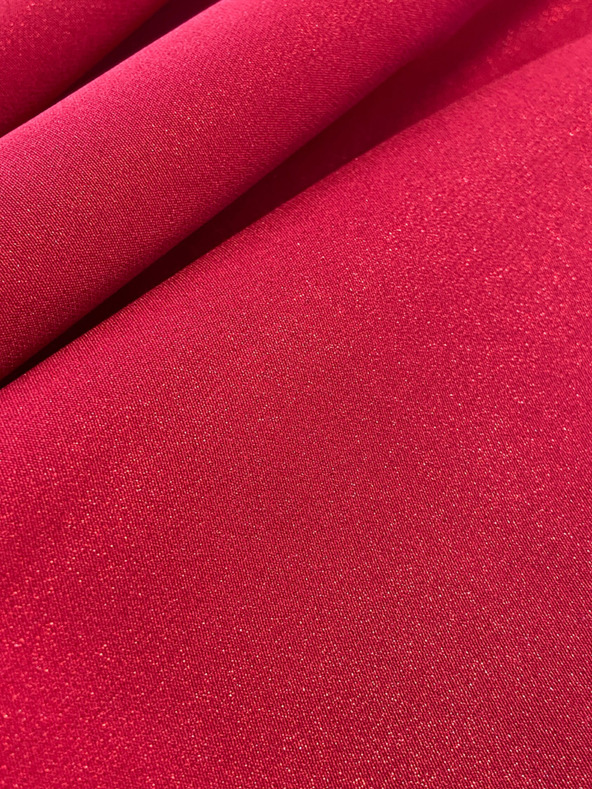 numoco Elegantna obleka z daljšim hrbtom - rdeča z bleščicami Numoco