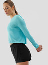 4F Ženska športna majica z dolgimi rokavi, ohlapna, hitro sušeča se 4F