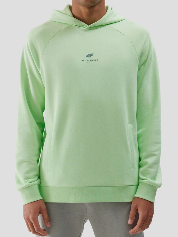 4F Moška jopa s kapuco iz organskega bombaža brez zadrge in kapuce 4F