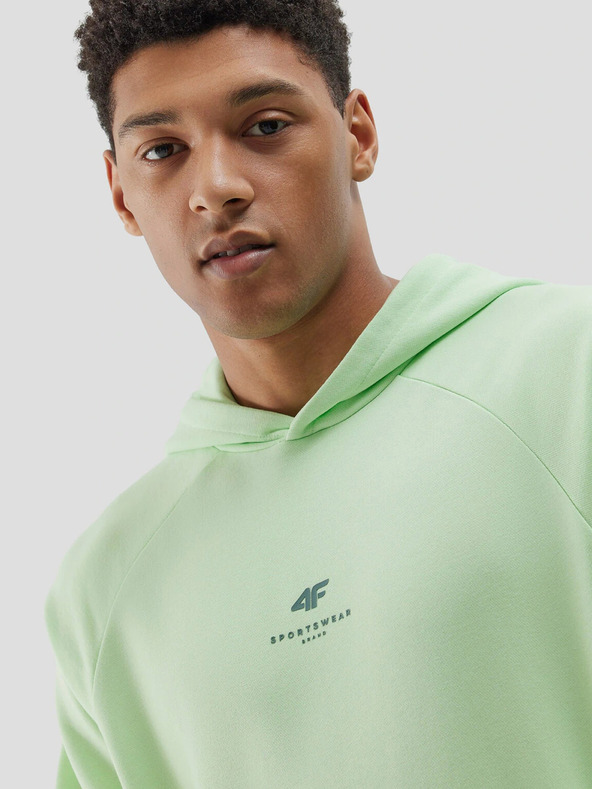 4F Moška jopa s kapuco iz organskega bombaža brez zadrge in kapuce 4F