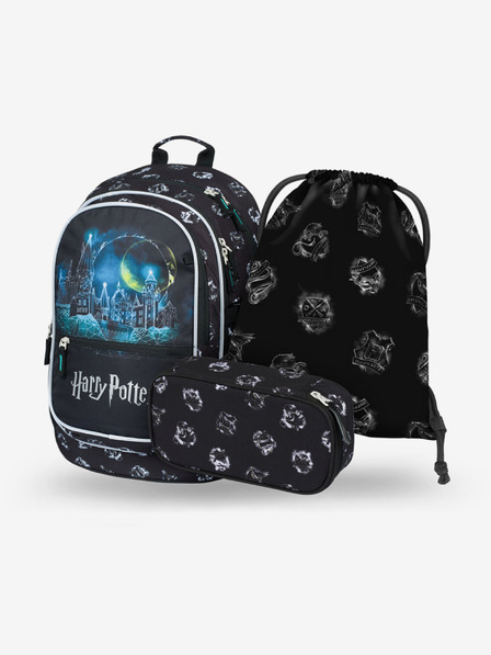 BAAGL  Črn šolski komplet - nahrbtnik, peresnica, torba Baagl Core Harry Potter Bradavičarka