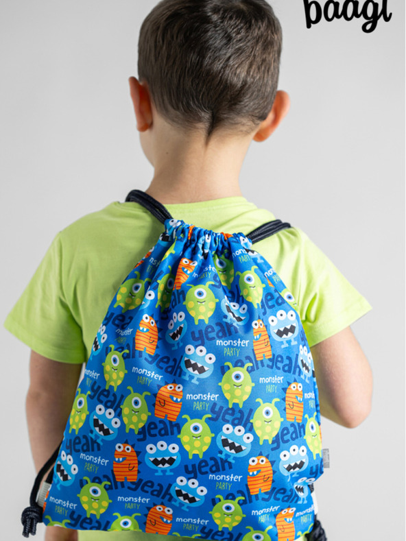 BAAGL  Modra predšolska torba Baagl Pošasti