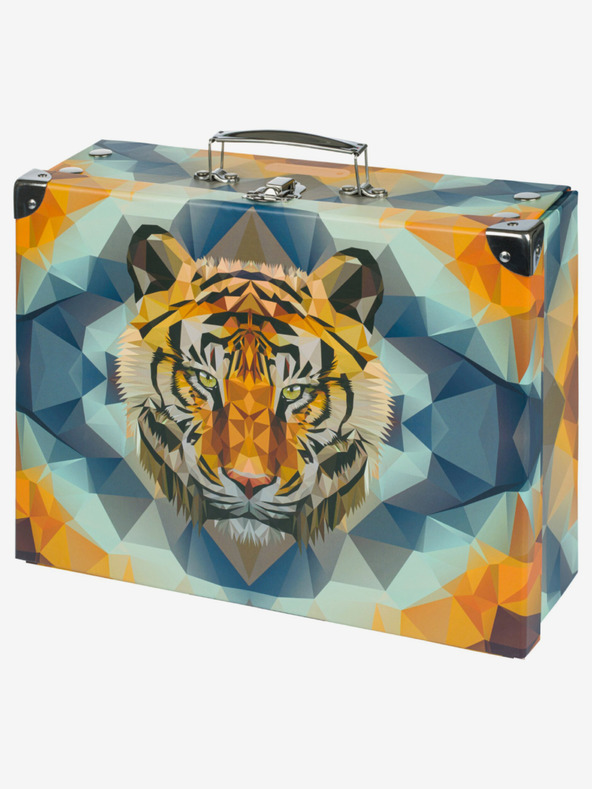 BAAGL  Oranžna zložljiva šolska torba s priborom Baagl Tiger