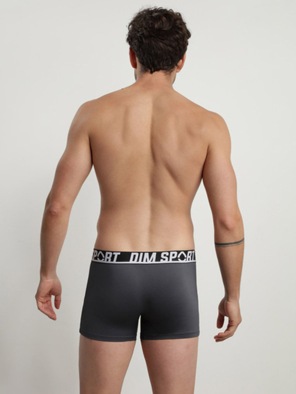 DIM Komplet treh športnih boksaric v sivi, modri in črni barvi DIM SPORT MICROFIBRE BOXER 3x
