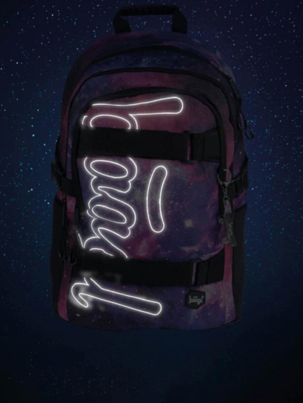 BAAGL  Vijolični 3 kompleti skate galaxy: nahrbtnik, svinčnik, torba Baagl