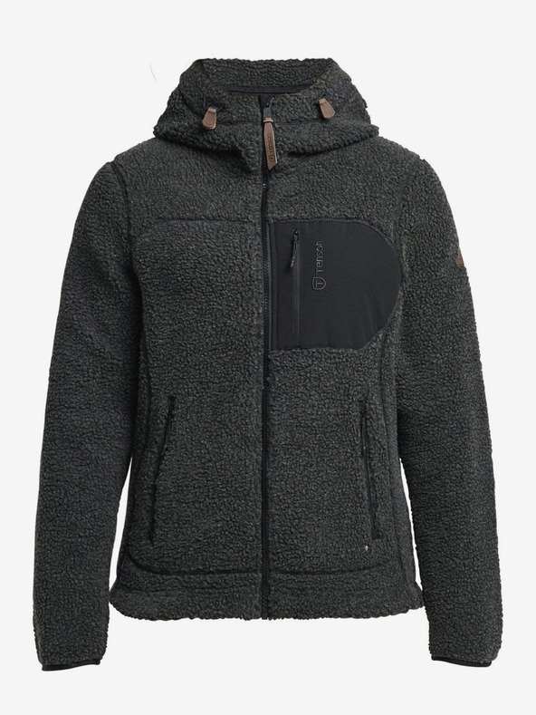 Tenson ženska jopa s kapuco iz flisa TENSON Himalaya Teddy Zip W črna