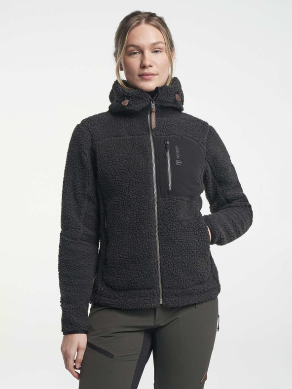 Tenson ženska jopa s kapuco iz flisa TENSON Himalaya Teddy Zip W črna
