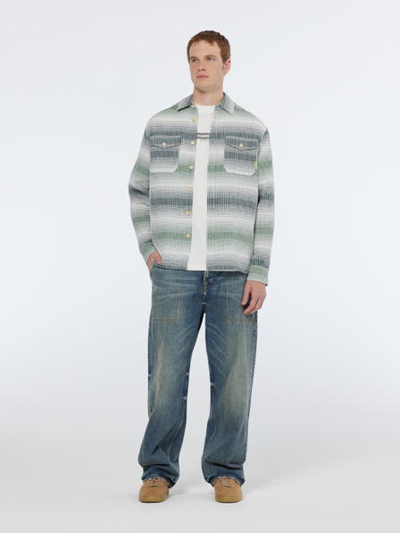 Scotch & Soda Bela in zelena moška črtasta srajca Scotch & Soda