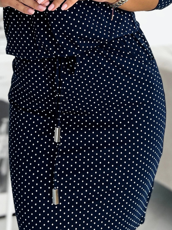 numoco Športna obleka z žepi - temno modra z majhnimi pikami Numoco