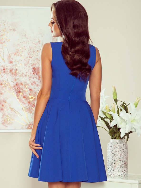 numoco Obleka s srčastim izrezom - modra Numoco