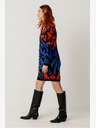 SKFK SKFK modro-oranžna ženska vzorčasta obleka s puloverjem