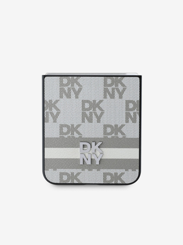 DKNY DKNY PU usnje s kvačkanim vzorcem in črto na hrbtni strani za Samsung Galaxy Z Flip 6 Beige