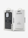 DKNY DKNY PU Leather Repeat Pattern Tonal Stripe Back Cover za iPhone 16 Pro Black Black