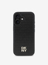 DKNY DKNY PU Leather Repeat Pattern Stack Logo MagSafe hrbtni ovitek za iPhone 16 črn