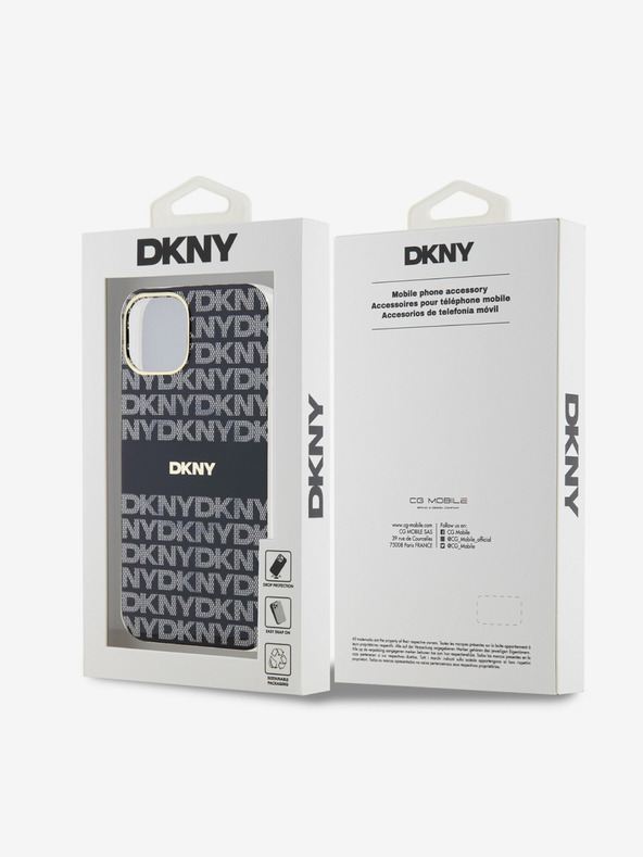 DKNY PC/TPU Repeat Pattern Tonal Stripe Magsafe Back Cover za iPhone 14 Black DKNY