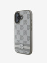 DKNY DKNY PU Leather Checkered Pattern and Stripe Back Cover za iPhone 16 Beige