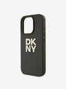 DKNY PU Leather Stack Logo Wrist Strap Zadní Kryt pro iPhone 16 Pro Max Green Ovitek za telefon