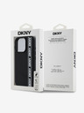 DKNY DKNY 3D gumijast hrbtni ovitek s ponavljajočimi se črtami logotipa za iPhone 16 Pro Max črn
