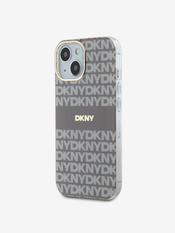 DKNY PC/TPU Repeat Pattern Tonal Stripe Magsafe Back Cover za iPhone 15 Beige DKNY