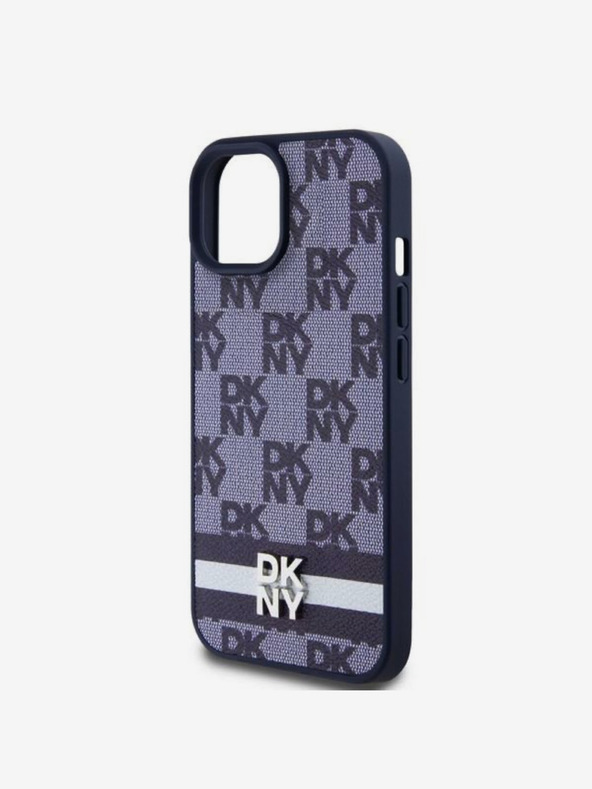 DKNY DKNY PU usnje s kvačkanim vzorcem in črtami za iPhone 15 modro